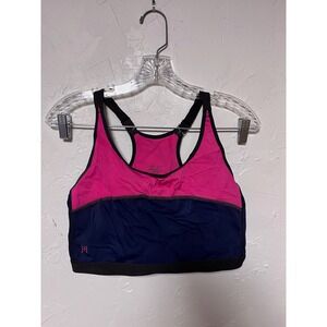 Ruby Ribbon Sports Bra 40 Pink Navy Blue Colorblock Racerback Style 3044 Active